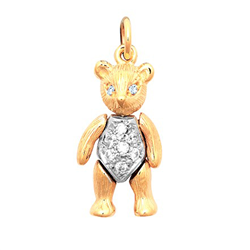 9ct YG Moveable Teddy Bear Pendant