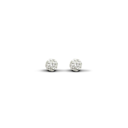 9ct Yellow Gold 6mm White Crystal Stud Earrings