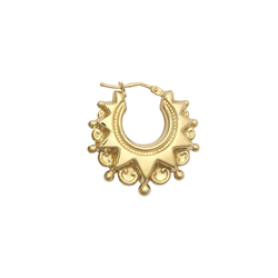 9ct YG Round Creole Spike Earrings
