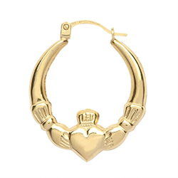 9ct YG Claddagh Earrings