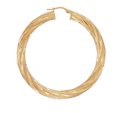 9ct YG 40mm Twist Hoop Earrings
