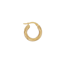 9ct Yellow Gold Twist Hoop Earrings