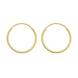 9ct YG 10mm Plain Sleeper Earrings