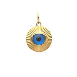9ct YG Evil Eye Hollow Charm Pendant