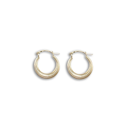 9ct YG Round Creole Earrings