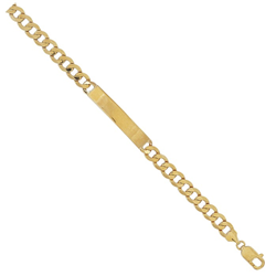 9ct YG Gents Curb ID Bracelet
