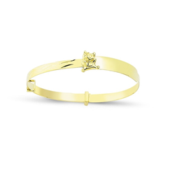 9ct YG Teddy Bear Expandable Baby Bangle