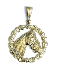 9ct Yellow Gold Horse Head Pendant