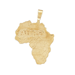 9ct YG Africa Map Pendant