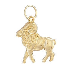 9ct Yellow Gold Aries Zodiac Pendant
