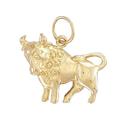 9ct Yellow Gold Taurus Zodiac Pendant