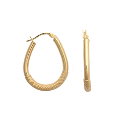 9ct Yellow Gold Fancy Hoop Earrings