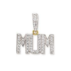 9ct YG Cz Mum Pendant