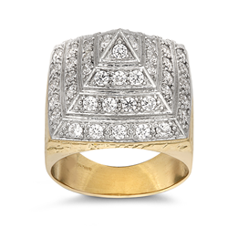9ct YG Cz Pyramid Ring