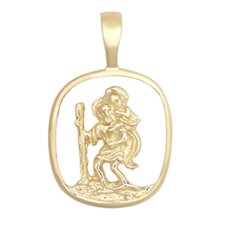 9ct YG Open St. Christopher Pendant
