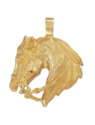 9ct YG Plain Horsehead Pendant