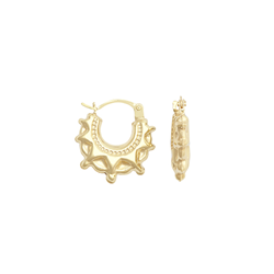9ct YG Round Creole Spike Earrings
