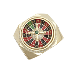 9ct YG Spinning Roulette Ring 