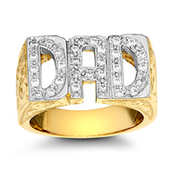 9ct YG Cz Dad Ring