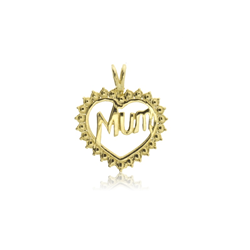 9ct YG Mum Heart Pendant