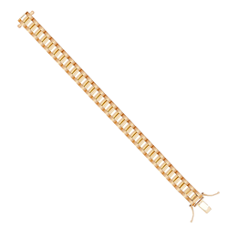 9ct YG 8mm Baby Brickwork Bracelet 