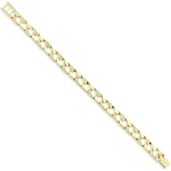 9ct YG Cobra & Plain Curb Gents Bracelet