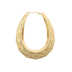 9ct Yellow Gold Oval Creole Earrings