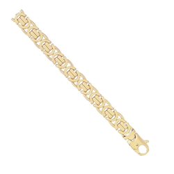 9ct YG 8.5mm Flat Byzantine Chain Gents