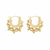 9ct Gold Extra Small Round Creole Spike Earrings