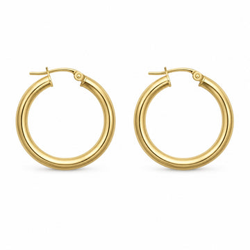 9ct Gold Plain Hoop Earrings