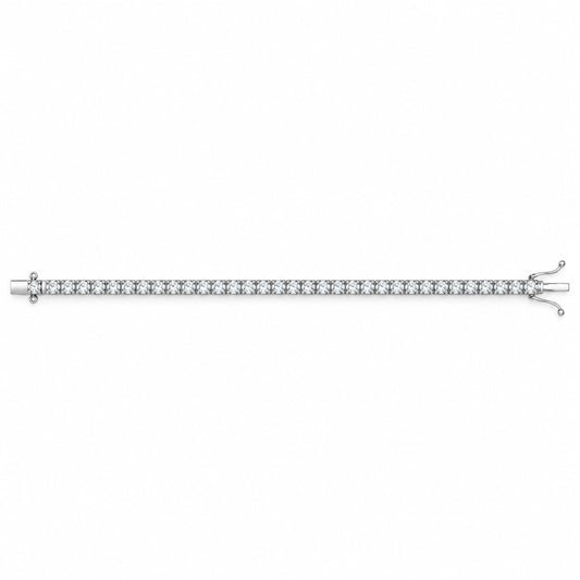 9ct White Gold 2mm Cubic Zirconia Tennis Ladies Bracelet