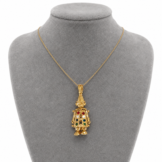 9ct Gold Small Clown Pendant