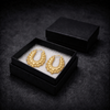 9ct Gold Oval Creole Spike Earrings