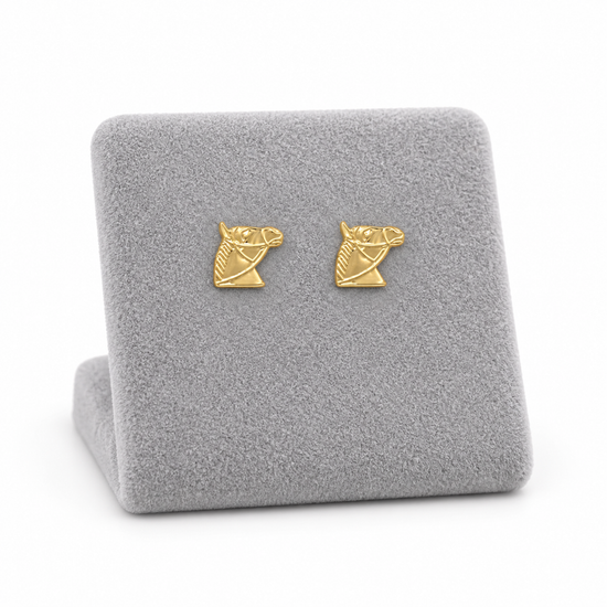 9ct Gold Horse Head Stud Earrings