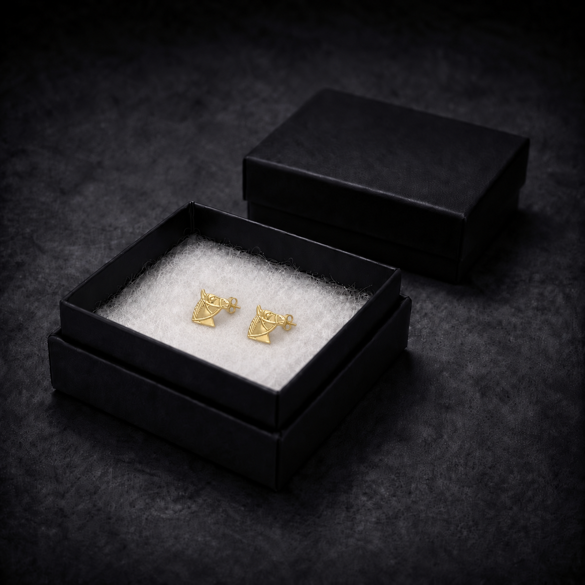 9ct Gold Horse Head Stud Earrings
