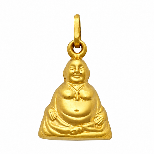 9ct Gold Buddha Charm Pendant, front view