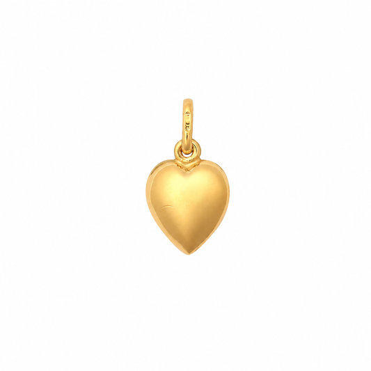 9ct Gold Heart Charm Pendant, front view