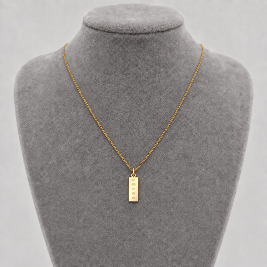 9ct Gold Ingot Bar Pendant