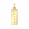 9ct Gold Ingot Bar Pendant, front view