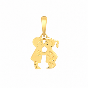 9ct Gold Boy & Girl Kissing Pendant, front view