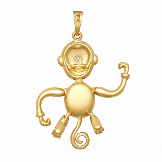 9ct Gold Monkey Movable Pendant