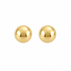 9ct gold plain ball stud earrings, the pair