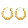 9ct Gold Engraved Creole Earrings