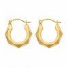 9ct Gold Faceted Creole Earrings