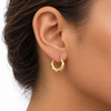 9ct Gold Faceted Creole Earrings, front view