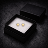 9ct Gold CZ Halo Heart Stud Earrings