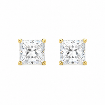 9ct Gold CZ Square Stud Earrings