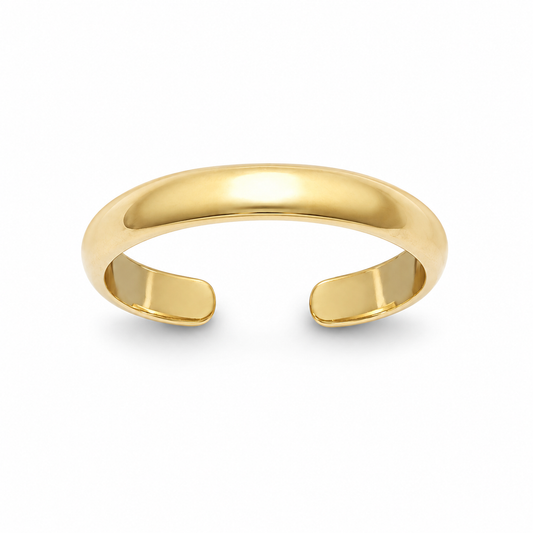 9ct Yellow Gold Plain Toe Ring, front view