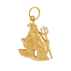 9ct Gold Aquarius Zodiac Pendant, front view