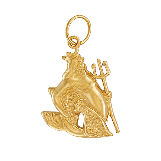 9ct Gold Aquarius Zodiac Pendant, front view